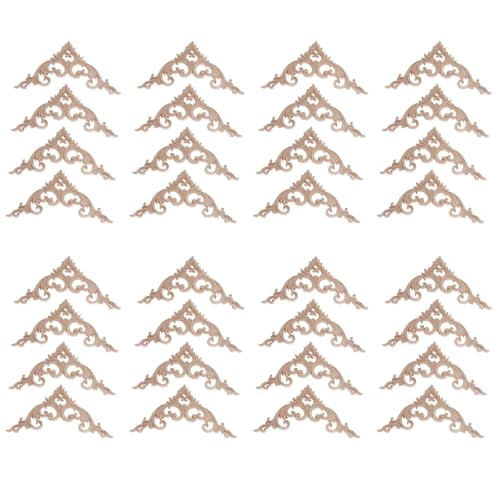 Hlennotor 32 Teile Geschnitzte Ecke Onlay Applique Unlackiert Rahmen Schrank Schrank Aufkleber für Haus Wohnmöbel Dekoration 15 cm von Hlennotor