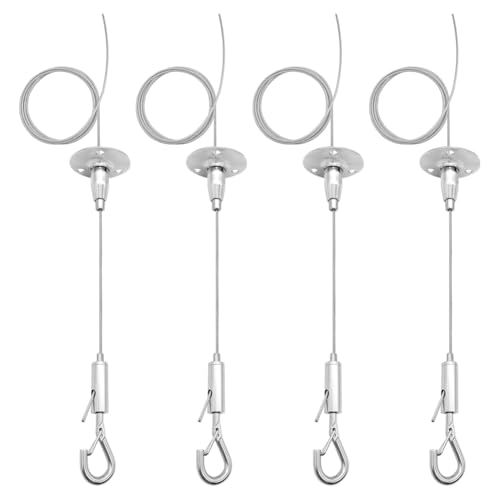 Hlennotor 4er Set Deckenschild-Halterung für 6-Fuß-Decken, Verstellbares 2-Meter-Kabel mit Haken Zur Wandmontage Hlennotor 4er Set Deckenschild-Halterung für 6-Fuß-Decken, Verstellbares 2-Meter-Kabel mit Haken Zur Wandmontage von Hlennotor