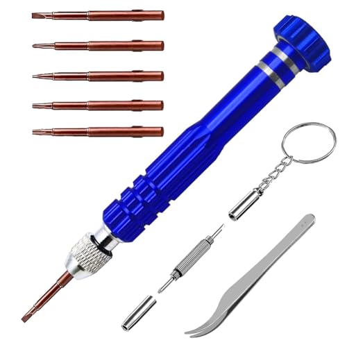 Hlennotor 5-In-1-Mini-Schraubendreher, Brillen-Schraubendreher, Magnet-Schraubendreher-Set f¨¹r Uhren, Blau Hlennotor 5-In-1-Mini-Schraubendreher, Brillen-Schraubendreher, Magnet-Schraubendreher-Set f¨¹r Uhren, Blau von Hlennotor