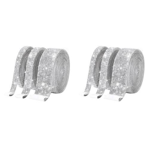 Hlennotor 6 Rollen Selbstklebendes Kristall-Strass-Diamantband - Bling-Diamant-Aufkleber, Wickelrolle zum Selbermachen mit 2 mm Strasssteinen Hlennotor 6 Rollen Selbstklebendes Kristall-Strass-Diamantband - Bling-Diamant-Aufkleber, Wickelrolle zum Selbermachen mit 2 mm Strasssteinen von Hlennotor