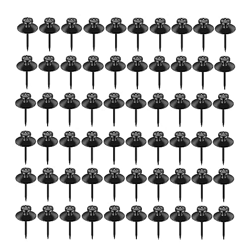 Hlennotor 60 Stück Schwarze Doppelköpfige Nägel zum Aufhängen Von Bildern, Bildernägel, Reißzwecken für Wandbehänge, Wandnadeln zum Aufhängen, Einfache Installation, Einfach zu Verwenden von Hlennotor