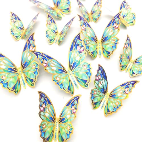 Hlennotor 60er-Set Goldgerahmte Schmetterlings-Wandaufkleber, 3D-Schmetterlings-Zimmerdekoration, Aufkleberset für Zuhause, DIY Selbstklebendes Wandbild für Hochzeit Hlennotor 60er-Set Goldgerahmte Schmetterlings-Wandaufkleber, 3D-Schmetterlings-Zimmerdekoration, Aufkleberset für Zuhause, DIY Selbstklebendes Wandbild für Hochzeit von Hlennotor