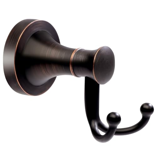 Hlennotor Bronzefarbene Handtuchhaken, Badezimmer-Bademantelhaken, Geölt, Robuste Doppel-Handtuchhaken, Badezimmer-Kleiderhaken im Landhausstil Hlennotor Bronzefarbene Handtuchhaken, Badezimmer-Bademantelhaken, Geölt, Robuste Doppel-Handtuchhaken, Badezimmer-Kleiderhaken im Landhausstil von Hlennotor