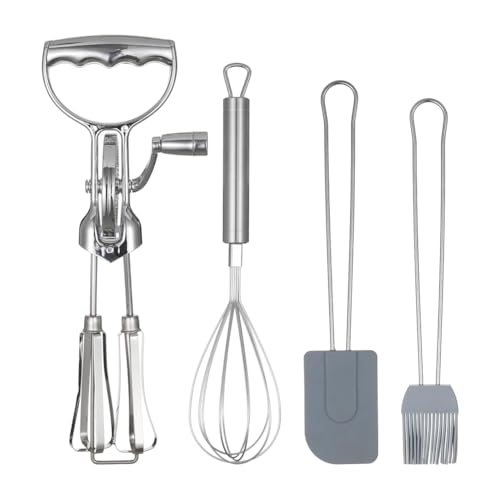 Hlennotor Dreh-Eierschl?ger-Set, Manueller Drehschl?ger mit Mixer, Silikonb¨¹rste und Spatel, Doppelkopf-Handr¨¹hrer Hlennotor Dreh-Eierschl?ger-Set, Manueller Drehschl?ger mit Mixer, Silikonb¨¹rste und Spatel, Doppelkopf-Handr¨¹hrer von Hlennotor