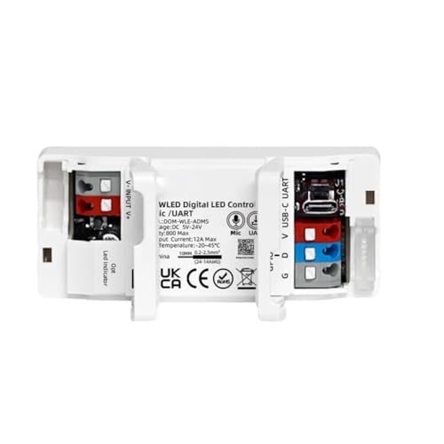 Hlennotor ESP32 WLED RGB WIFI Smart für LED-Streifen-Controller 5-24V OTA-Update Unterstützt Max. 800 ICS GPIO16 Ausgang für LED-Leuchten von Hlennotor