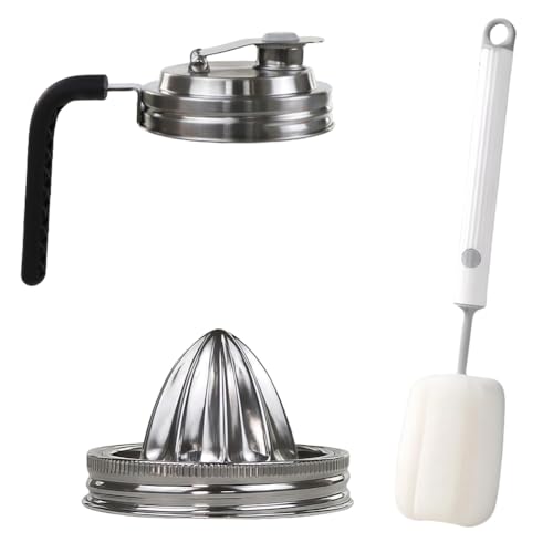 Hlennotor Edelstahl-Masongl?ser mit Ausguss und Juicer Deckelleck-Vorsichtige Flip-Kappe mit, Zitrusreamer f¨¹r Breite Mundgl?ser Hlennotor Edelstahl-Masongl?ser mit Ausguss und Juicer Deckelleck-Vorsichtige Flip-Kappe mit, Zitrusreamer f¨¹r Breite Mundgl?ser von Hlennotor