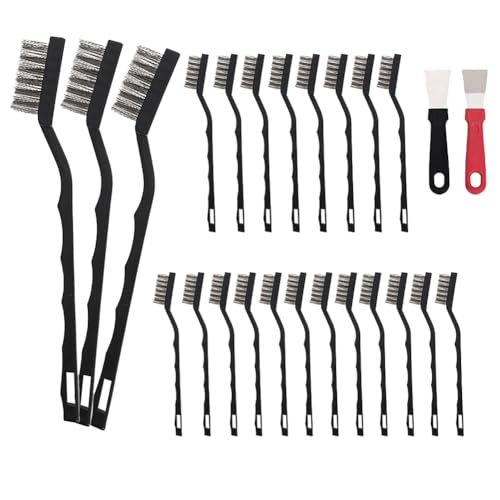 Hlennotor Edelstahl Mini Drahtbürste Set 20 Stücke, Gebogener Mauerwerk Pinsel zum Reinigen Von Schweißschlack und Rost Hlennotor Edelstahl Mini Drahtbürste Set 20 Stücke, Gebogener Mauerwerk Pinsel zum Reinigen Von Schweißschlack und Rost von Hlennotor
