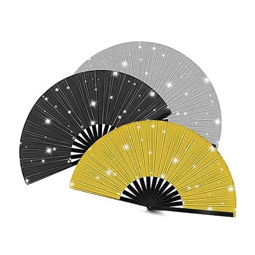 Hlennotor Faltbarer Handfächer Handfächer Glitzer Handfächer Dekorative Faltfächer mit Tasche für Frauen Club Tanzparty Hlennotor Faltbarer Handfächer Handfächer Glitzer Handfächer Dekorative Faltfächer mit Tasche für Frauen Club Tanzparty von Hlennotor