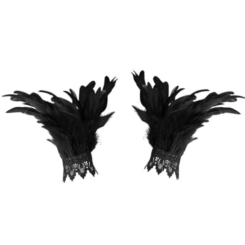 Hlennotor Feathercuffs Federmanschetten Fell Weiche Frauen Featherschreiber Manschetten Featherbracelet Accessoires Festival Show Tanz B von Hlennotor