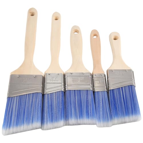 Hlennotor Flach- und Winkelpinsel in Verschiedenen Größen, Pinsel für Wände, Wandpinsel, 5er-Pack von Hlennotor