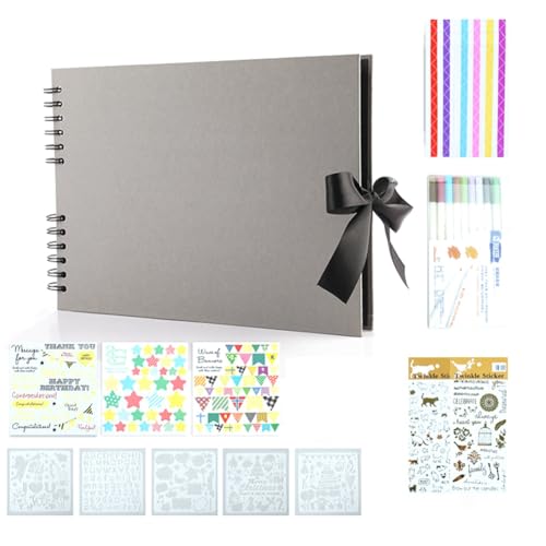 Hlennotor Fotoalben, 80 Schwarze Seiten, Erinnerungsbücher, A4, Bastelpapier, DIY, Scrapbooking, Bilder, Geburtstag, Kindergeschenk, Hellgrau Hlennotor Fotoalben, 80 Schwarze Seiten, Erinnerungsbücher, A4, Bastelpapier, DIY, Scrapbooking, Bilder, Geburtstag, Kindergeschenk, Hellgrau von Hlennotor