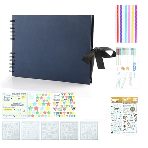 Hlennotor Fotoalben, 80 Schwarze Seiten, Erinnerungsbücher, A4, Bastelpapier, DIY, Scrapbooking, Bilder, Geburtstag, Kindergeschenk, Marineblau Hlennotor Fotoalben, 80 Schwarze Seiten, Erinnerungsbücher, A4, Bastelpapier, DIY, Scrapbooking, Bilder, Geburtstag, Kindergeschenk, Marineblau von Hlennotor