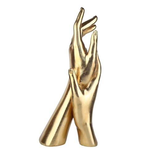 Hlennotor Golden Hands Skulpturharzkunst f¨¹r Freundschaft, B¨¹ro Schreibtisch Dekoration und Hochzeitsbedenken von Hlennotor
