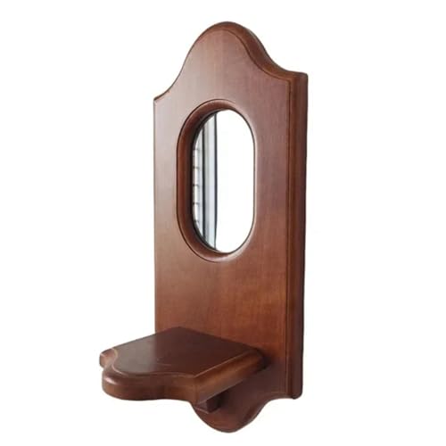 Hlennotor Hängende Wandspiegel mit Regal Vintage -Stil Massivholz Aromatherapie Kerzenhalter für Café Dekorative Wandstange Hlennotor Hängende Wandspiegel mit Regal Vintage -Stil Massivholz Aromatherapie Kerzenhalter für Café Dekorative Wandstange von Hlennotor
