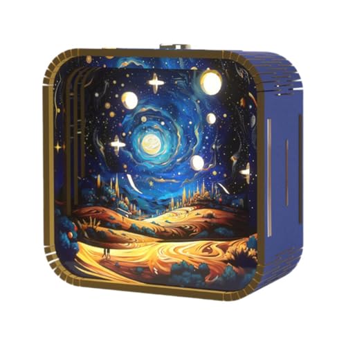 Hlennotor Handber¨¹hrungs-Cartoon, DIY, H?lzerne Stereo-Atmosph?re, Lichter, Abschlussfeier, Geschenke, Nachtlicht, Geschenke, B von Hlennotor
