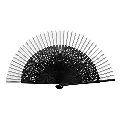 Hlennotor Handfächer für Frauen, Faltbar – Faltbarer Vintage-Fächer Aus Bambusseide – Perfekt für, Festivals, Tanzen, Langlebig, Einfach zu Bedienen, Schwarz- von Hlennotor