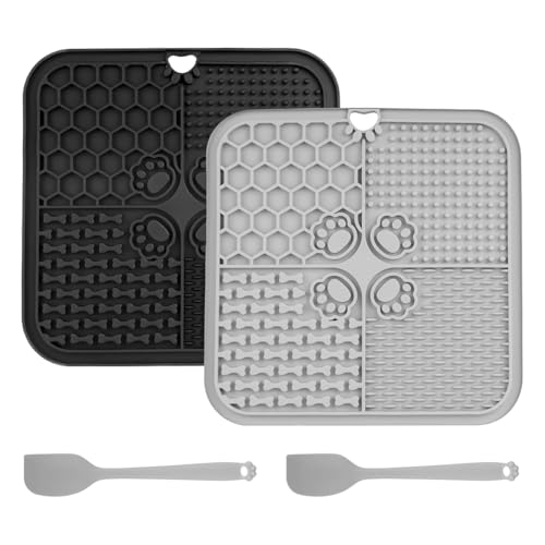 Hlennotor Hunde Lick Matte 2pcs, f¨¹r die Katze Licking -Matte, 20 X 20 cm, Saugnapf -Tasse -F¨¹tterungsmatte f¨¹r Butter, Joghurt - von Hlennotor