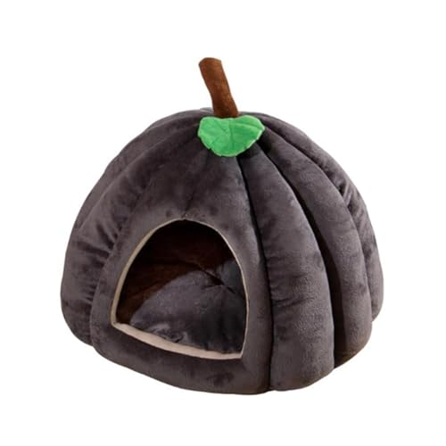 Hlennotor K¨¹rbis-Katzenbett, Katzenbetten f¨¹r Hauskatzen, K¨¹rbisf?rmiges Katzenh?hlenbett, Katzenzelt mit Abnehmbarem Kissen, Dunkelgrau, S von Hlennotor
