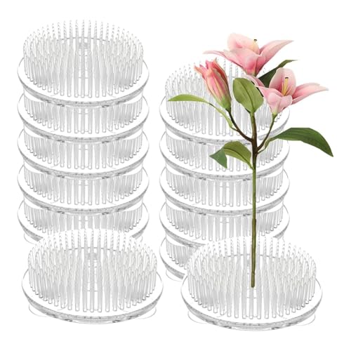 Hlennotor Klare Blumenfrösche 12pcs Set, 2,76 Kunststofffrosch für Vase -Anordnung, Blumenstiftfroschwerkzeuge von Hlennotor