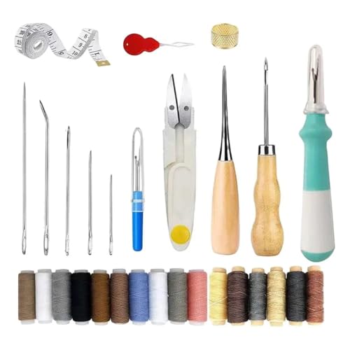 Hlennotor Lederherstellungsset, Ledersofa-Reparatur-N?hset, Lederarbeitsset mit Ledernadeln, N?hahle, Fadenleder von Hlennotor