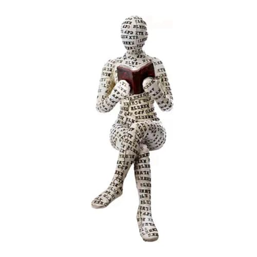 Hlennotor Lesende Figur Zellstoff Lesende Bücherregal Lesende Skulptur Ornament für Wohnzimmer Bücherregal (06) Langlebig Einfach zu Verwenden von Hlennotor