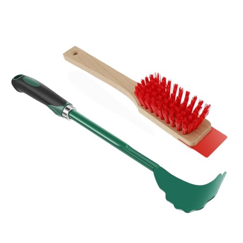 Hlennotor Mäherdeckschaber mit Ergonomischem Langem Rasenmäherdecksreinigungswerkzeug mit Steifer Borstenbürste, Rasenmäher von Hlennotor