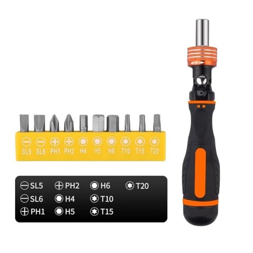 Hlennotor Magnetischer Ratschenschraubendreher Set -, Schlitz-, Quadrat-, Sechskantbits mit Ergonomischem für die Autoreparatur von Hlennotor
