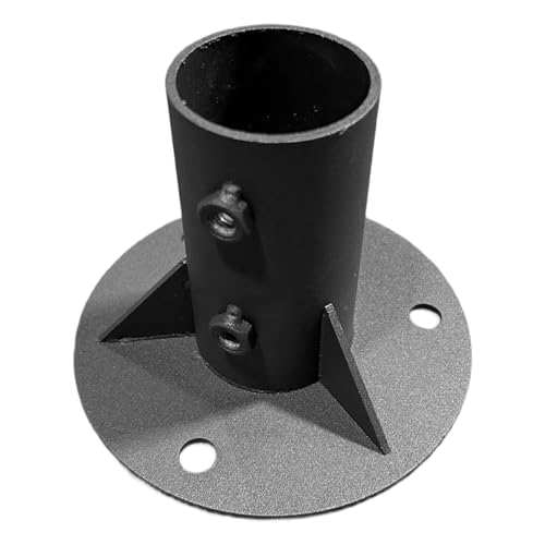 Hlennotor Maschendrahtzaunpfosten-Bodenflansch, Metallmaschendrahtzaunteile für Briefkasten, 52 mm von Hlennotor