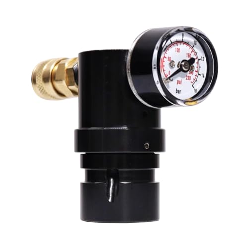 Hlennotor Mini-CO2-Regler Vom Typ T, G1/2-14-Gewinde, Ausgangsdruck 230 Psi, mit Kupplungsmanometer von Hlennotor