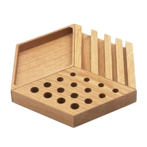 Hlennotor Multifunktionales Holzschreibtisch f¨¹r Visitenkarten, Stifte und Lederwerkzeuge Tools Speicherplatz von Hlennotor