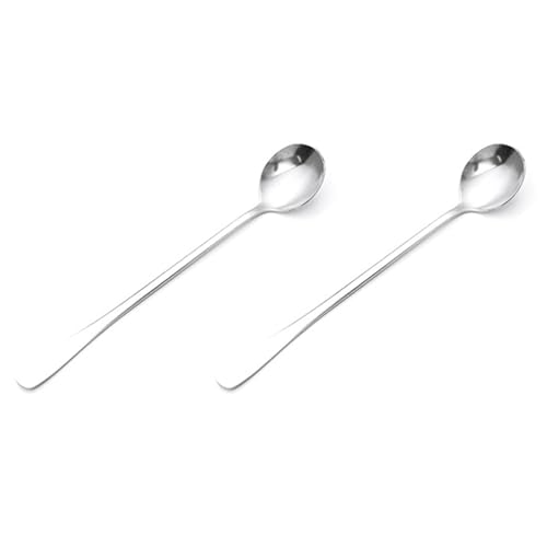 Hlennotor Neue 2 Stück Langen Edelstahl Tee Kaffeelöffel Cocktail Eislöffel Besteck Runden Kopf Hlennotor Neue 2 Stück Langen Edelstahl Tee Kaffeelöffel Cocktail Eislöffel Besteck Runden Kopf von Hlennotor
