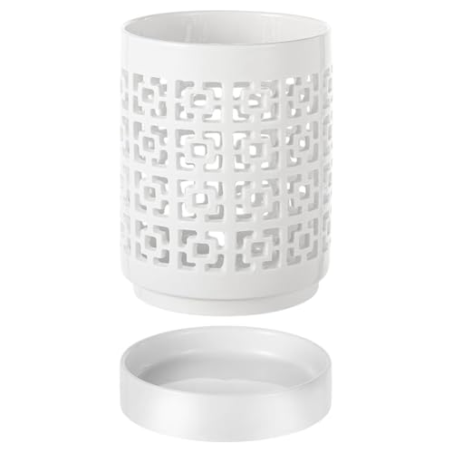 Hlennotor Orchideentopf mit Löchern, Keramik-Blumentöpfe für Draußen und Drinnen, Blumentöpfe zum Umtopfen mit Drainage und Untertasse, 10,2 cm von Hlennotor