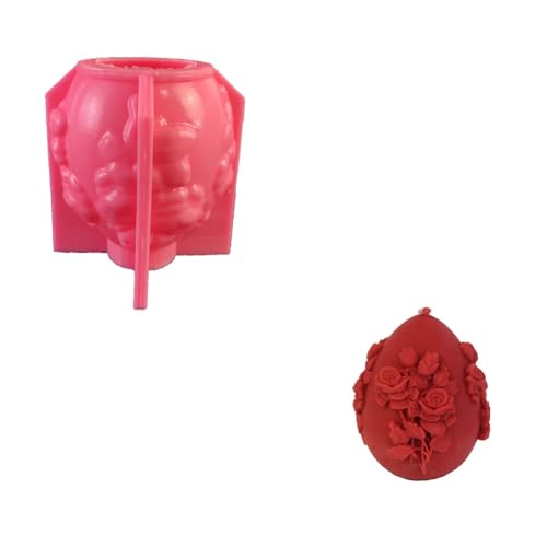 Hlennotor Ostertagsgeschenk Ei Kerzenherstellung Silikonform Festival Geprägte Eier Harz Epoxidform Geschnitzte Rose Seifenwerkzeug Langlebig Einfach zu Verwenden,B von Hlennotor