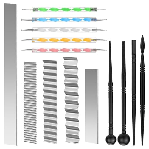Hlennotor Polymer-Ton-Werkzeuge, 14-Teiliges Flexibles Polymer-Ton-Gewebeklingen-Set für DIY-Schneiden, Formen, Bildhauerei von Hlennotor