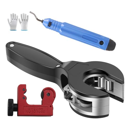 Hlennotor Ratcheting -Schlauchschneider -Schlauchschneider 1/4 "Bis 7/8", 2 in 1 Nahviertel zum Schneiden Von PVC-, PPR- und Plastikschläuchen, Ratschenrohrschneider (1/4 "Bis 7/8") von Hlennotor