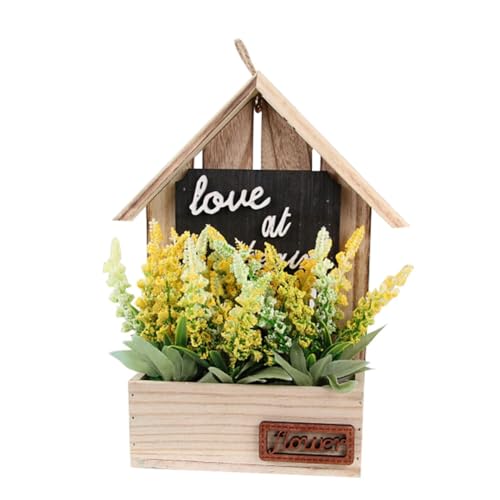 Hlennotor Rustikales, An der Wand Montiertes Holzhaus mit Künstlichen Blumen, Sukkulenten, Bonsai-Halter, Ausstellungsregal, Heimdekoration, C, Langlebig, Einfach zu Bedienen von Hlennotor