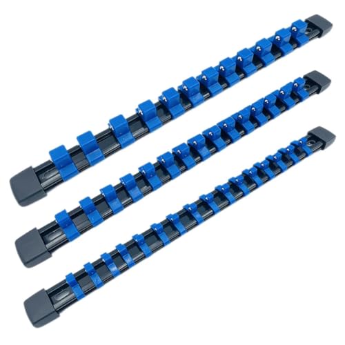 Hlennotor Schwere Steckdosenleisten Universal-Steckschl¨¹ssel-Organizer-Schiene Halterung Reparaturwerkzeuge Steckdosenwand Blau von Hlennotor