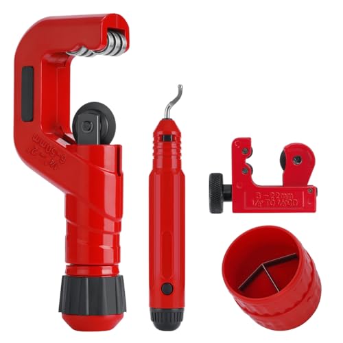 Hlennotor -Set Debring-Werkzeug, 4-Teiliger Hochleistungskupferrohr-Set (1/4 '' Bis 2 '' OD), Mini-Rohr-Schneidwerkzeug (1/8 '' Bis 7/8 '') von Hlennotor