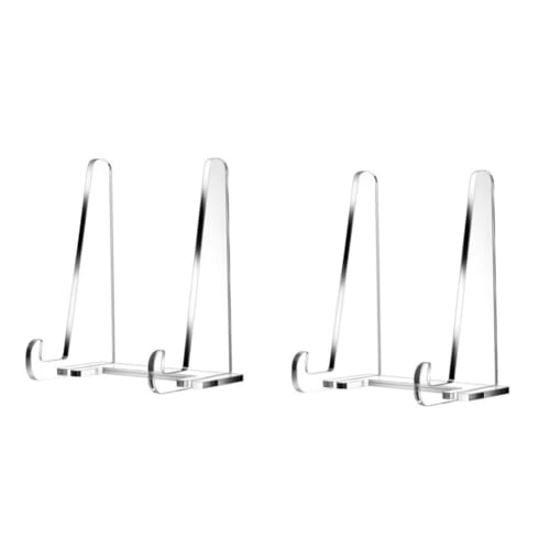 Hlennotor Tellerständer Zur Präsentation, Quadratischer Ständer Aus Transparentem Acryl, Tisch-Bilderrahmenständer, Staffelei für Bücher, Fotos, 2er-Pack Hlennotor Tellerständer Zur Präsentation, Quadratischer Ständer Aus Transparentem Acryl, Tisch-Bilderrahmenständer, Staffelei für Bücher, Fotos, 2er-Pack von Hlennotor