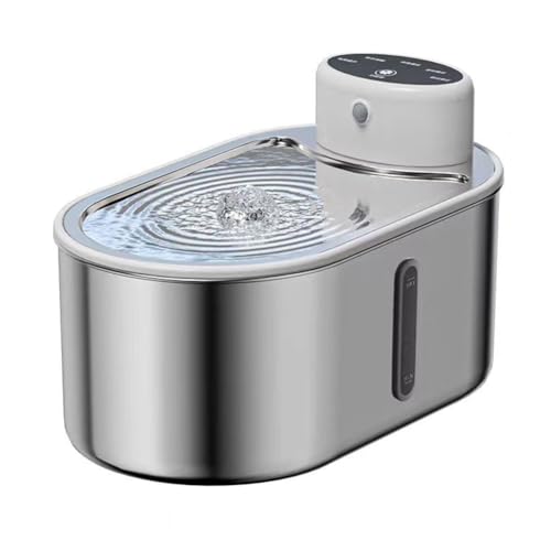 Hlennotor Trinkbrunnen f¨¹r Haustiere Aus Edelstahl, Trinkbrunnen f¨¹r Haustiere f¨¹r Hunde und Katzen, 3-Liter-Wassernapfspender mit Filter-Trinkn?pfen von Hlennotor