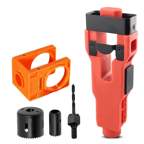 Hlennotor Türverriegelungswerkzeug-Türverriegelungs-Installationskit Präzisionsbewertung und Meißel-Tür-Verriegelungs-Installationskit für 1-3/8 'oder 1-3/4' Dicke Holztür Orange von Hlennotor