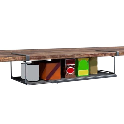 Hlennotor Verstellbares Regal Unter Dem Schrank, Lange Clips Zur Aufbewahrung Unter Dem Schreibtisch für das Büro, Langlebige Aufbewahrung Unter Dem Regal Aus Metall für Kleiderschränke -A von Hlennotor