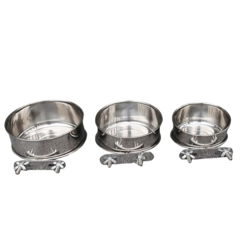 Hlennotor Vogelfutterspender f¨¹r Papageien, Futternapf Aus Edelstahl, Wasserdicht, zum Aufh?ngen im Garten, Futterspender f¨¹r Wildv?Gel, Vogelzubeh?r, Doppelschraube, 3-Teilig von Hlennotor