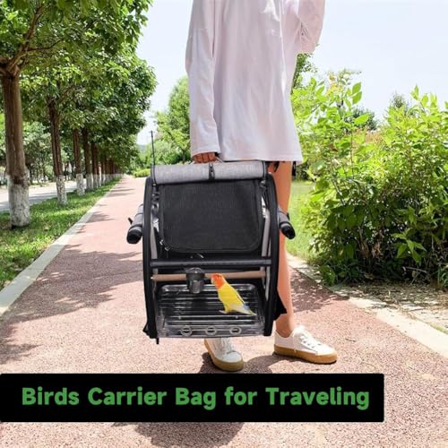 Hlennotor Vogeltr?ger -Tasche Reisek?fig mit Stand f¨¹r Kleine V?Gel Shotpapagentier Haustier Transparent Atmungsaktive Cage von Hlennotor