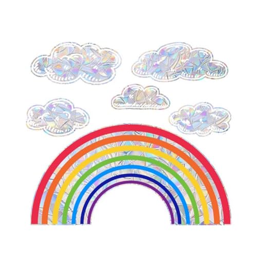 Hlennotor Wandaufkleber, PVC, Elektrostatischer Glasaufkleber für, Sonnenfänger, Regenbogen-Prismen-Aufkleber, Einfach zu Verwenden – Regenbogen von Hlennotor