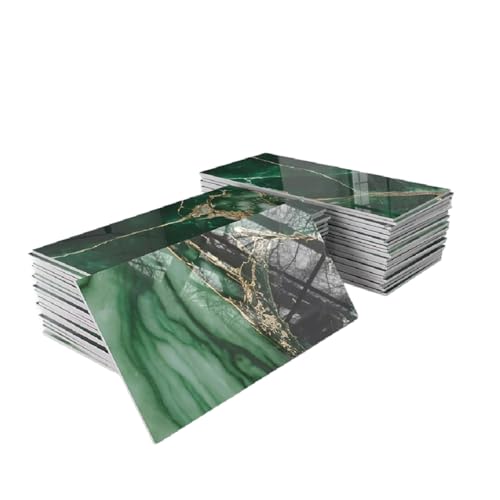 Hlennotor Wandfliesen Aufkleber 4 "X 8" Peel und Stick Backsplash Wandfliesen Selbstklebender Backsplash für Küche, Badezimmer Goldener Emerald Marmor Hlennotor Wandfliesen Aufkleber 4 "X 8" Peel und Stick Backsplash Wandfliesen Selbstklebender Backsplash für Küche, Badezimmer Goldener Emerald Marmor von Hlennotor