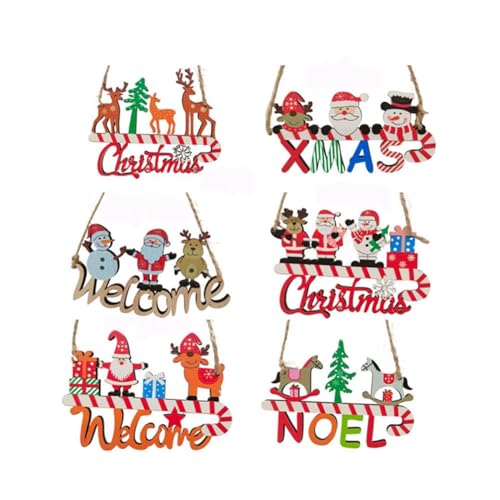 Hlennotor Weihnachten Willkommen Holzschild Weihnachtsbaum Türdekor Schild Weihnachten für die Haustür von Hlennotor