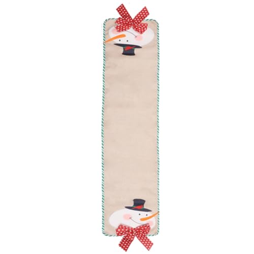 Hlennotor Weihnachtsdekoration Weihnachten Spitze Tischläufer Dekoration Tisch Blumen Schneemann-Tischläufer Schneemann Einfach zu Verwenden 180 X 34 X 0,2 cm von Hlennotor