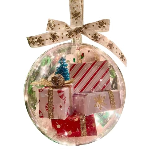 Hlennotor Weihnachtskugel, Weihnachtsbaumschmuck, Durchsichtige, Ornament, Haus-Hängekugel, Geschenkbox, Langlebig, Einfach zu Verwenden von Hlennotor