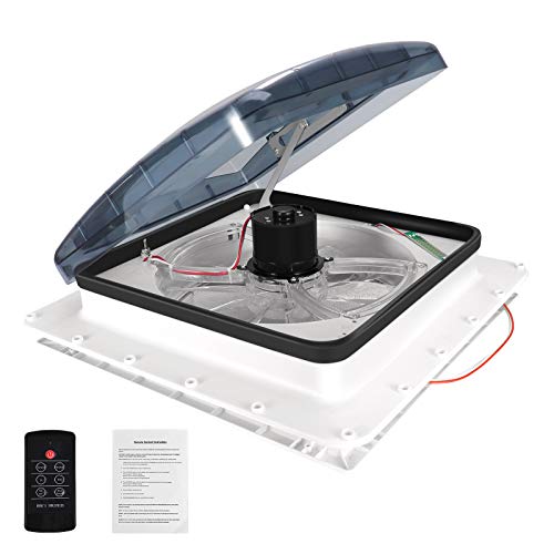 Hlieeosfcn Belüftung für Wohnmobil 40 * 40 cm RV Dachventilator 12V RV Dachventilator mit 3 Gänge einstellbare Windgeschwindigkeit,extrem geräuscharmer Dauerbelüftung RV 12V Remote,für Wohnmobile von Hlieeosfcn
